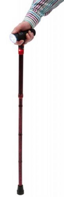 Folding Walking Stick With Built In Alarm & Light