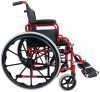 Deluxe Steel Wheelchair - red