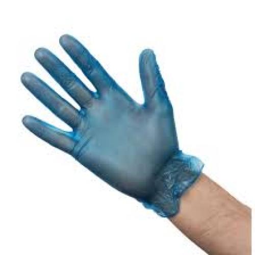 Blue vinyl Gloves