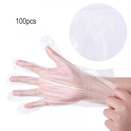 Clear disposable gloves