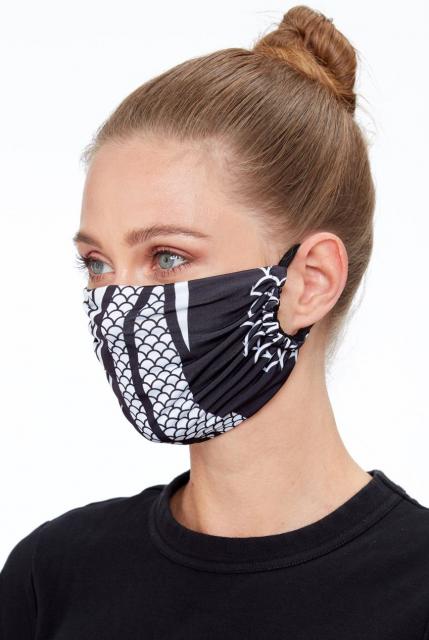 Reusable Face Mask Black Print