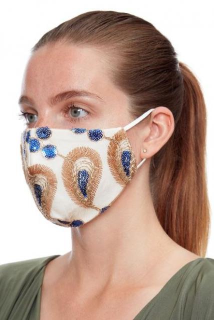 Reusable Face Mask Gold & Blue