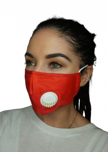 Red Reusable Face Masks With Valve