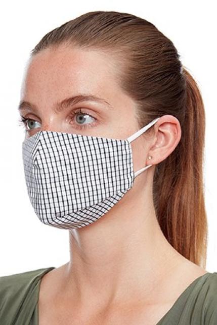 Reusable Face Mask White And Black Cheque