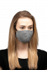 Reusable Cotton Face Mask - Grey Check Female model view