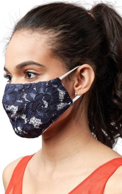 Reusable Face Mask - Navy Flowers