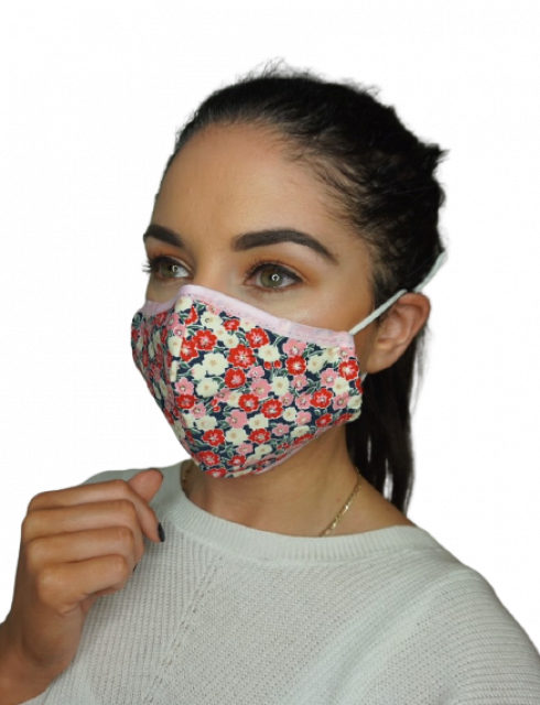 Reusable Face Mask With 2 Filters - Floral Design