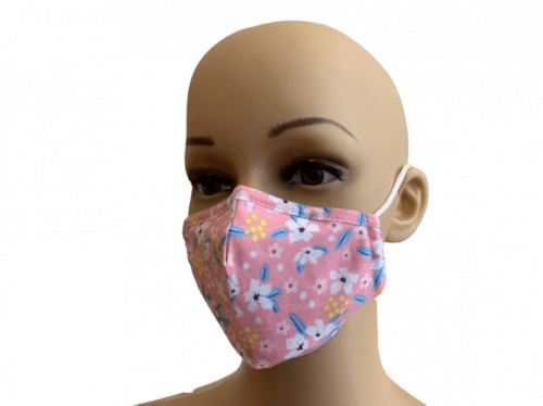 Reusable Face Mask With 2 Filters - Pink Print