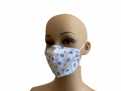 Reusable Face Mask With 2 Filters - White Print
