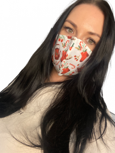 Christmas Reusable Face Mask - Red and White Decoration