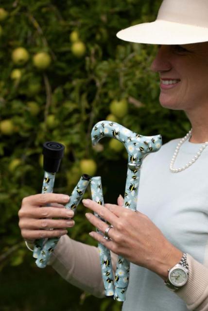 Folding Derby Walking Stick - Bees