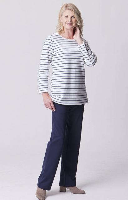 White & Navy Breton Stripe Tunic