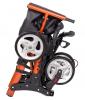 orange Four-Wheeled Aluminium Folding Walker folded