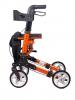orange Four-Wheeled Aluminium Folding Walker side
