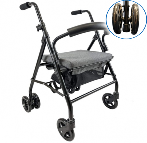 Stop and Go Pressure Braking Rollator - Grey