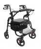 2 In 1 Rollator & Wheelchair  Black