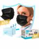 Black Medical face mask 3-ply - 50 pack