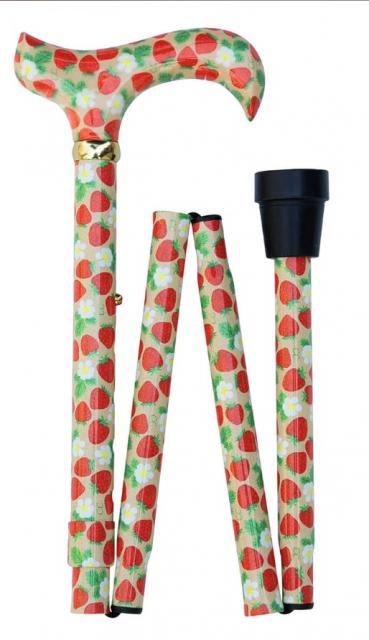 Folding Derby Cane Strawberries And Cream
