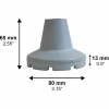 Non Slip Crutch Ferrule - Grey