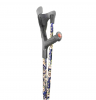 Folding Crutch - Blue Floral