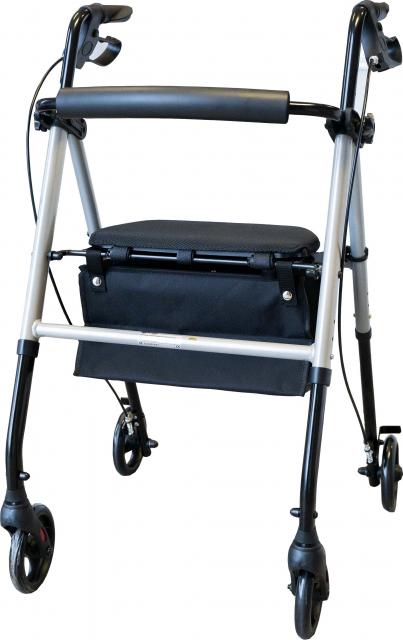 Lightweight Four Wheeled Rollator - 6" Wheels Silver