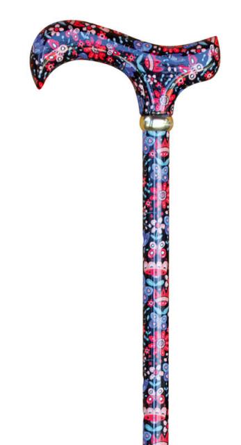 Adjustable Derby Cane - Folk Flowers