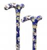 Safety Folding Aluminium Walking Stick - Blue Floral