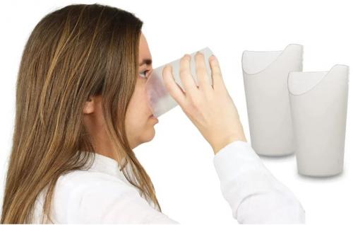 Cut out cup with nose hole