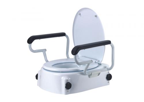 Adjustable Raised Toilet Seat with Arms