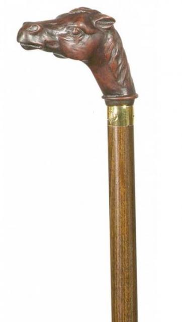 Horse Cane - Mahogany Effect
