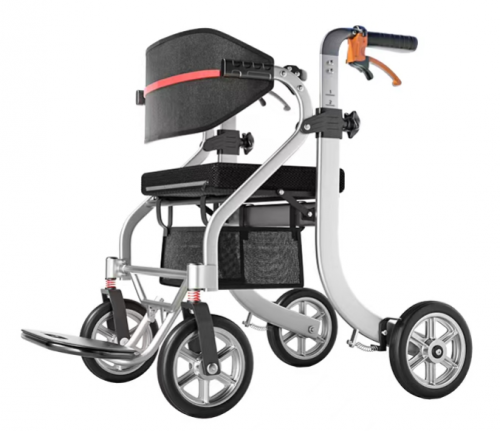 Aluminum Foldable 2 in 1 Outdoor Rollator/Wheelchair