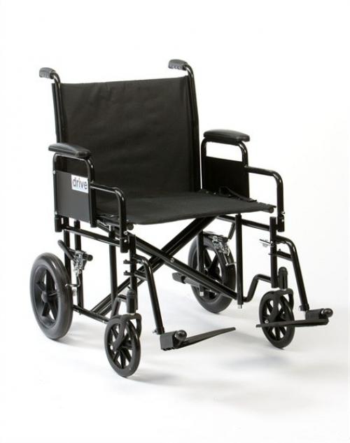Bariatric Steel Transport Chair - Black