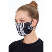 Reusable Face Mask Black Print