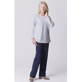 White & Navy Breton Stripe Tunic