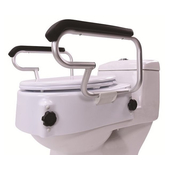 Raised Toilet Seat With Lid And Armrests