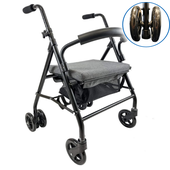 Stop and Go Pressure Braking Rollator - Grey