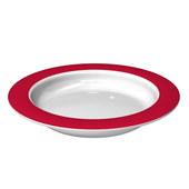 Ornamin: Small plate with Sloped Base - Red side view
