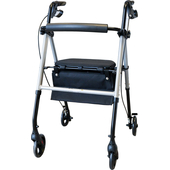 Lightweight Four Wheeled Rollator - 6" Wheels Silver
