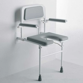 Padded Wall Mounted Shower Seat With Arms