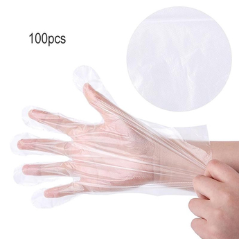 Clear disposable gloves