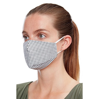 Reusable Face Mask White And Black Cheque