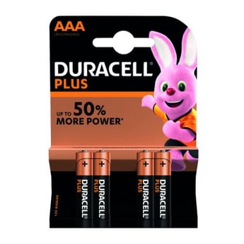 Duracell Plus 4 x AAA Battery Pack