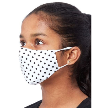 Kids Fabric Reusable Face Mask - Black Dots