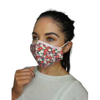 Reusable Face Mask With 2 Filters - Floral Design