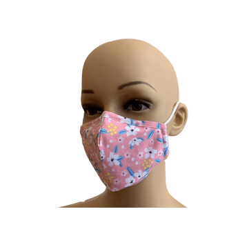 Reusable Face Mask With 2 Filters - Pink Print