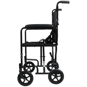 Steel Compact Transit Wheelchair Side View