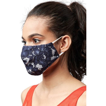 Reusable Face Mask - Navy Flowers