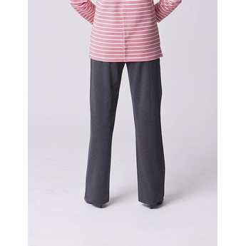 Grey Straight Leg Pull Up Trousers