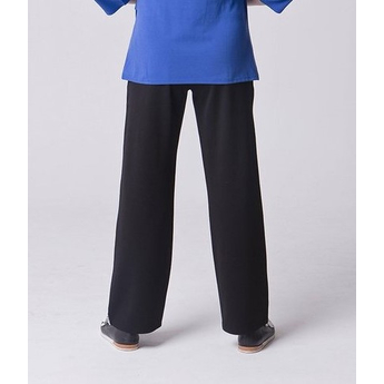 Black Straight Leg Pull Up Trousers