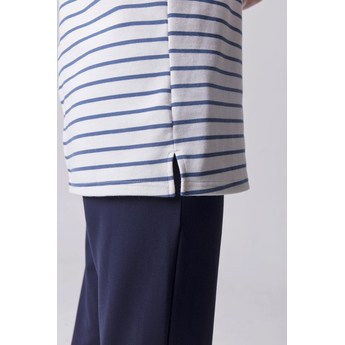 White & Navy Breton Stripe Tunic
